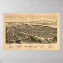 Catskill New York 1889 Antique Panoramic Map print