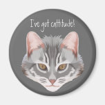 Cattitude (with text) Magnet