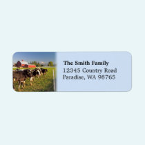 Cattle and Red Barn Label labels