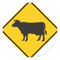 Cattle Crossing Highway Sign stickers by wesleyowns Cattle Crossing Highway Sign stickers