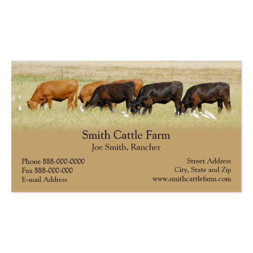 Cattle Dairy Farmer Business Card (front side)