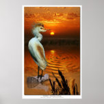 Cattle Egret & Sunset Art Prints & Posters