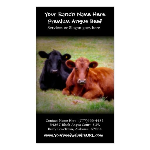 Cattle Farming Beef Ranch Business Card Templates (front side)