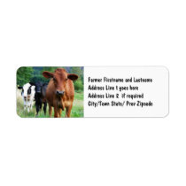 Cattle on Field Custom Return Address Label