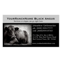 Cattle Ranch or Beef Related Business Cards