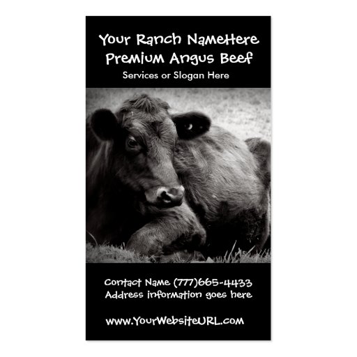 Cattle Ranch or Farm Beef Business Business Card Templates (front side)