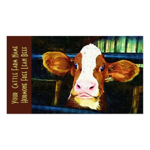 Cattle Ranch Veal Funny Cow DoubleSided Standard Business Cards (Pack