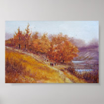 Cattle walking the path-poster