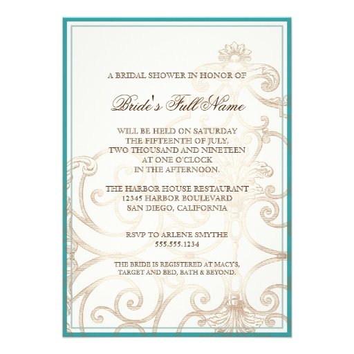 Cattleya Orchid blue - Bridal Shower Invite