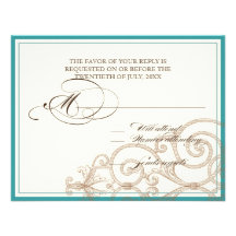 Cattleya Orchid Blue - RSVP Response Card Custom Invitation