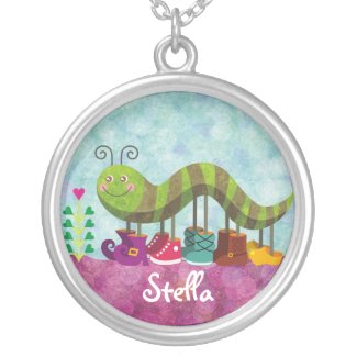 Catty Caterpillar Customizable Necklace zazzle_necklace