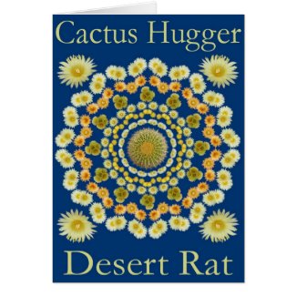 Catus Hugger Card with Barrel Cactus Mandala 2 card