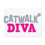 CATWALK DIVA with a cute little star Post Card