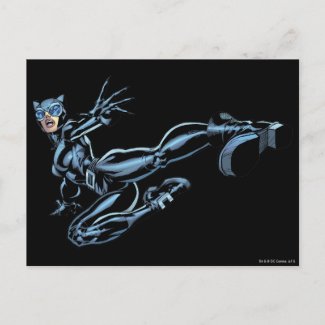 Catwoman kicks postcard