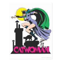 Catwoman & Logo Pink Postcard