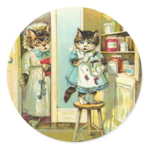 Caught in the Act Round Stickers
