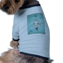 Caught on a breeze illustration dog tee shirt