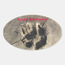 Caught, Red-Handed Oval Sticker stickers