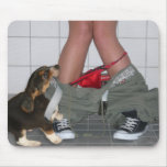 Caught with my pants down...Cute Puppy Dog Play Mouse Mat