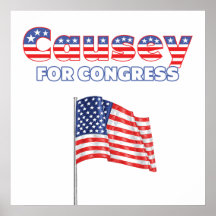 Causey for Congress Patriotic American Flag Design Poster