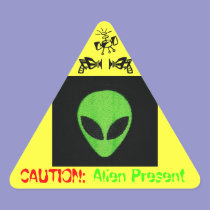 CAUTION: ALIEN PRESENT stickers