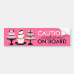 CAUTION: Confections on Board Bumper Stickers