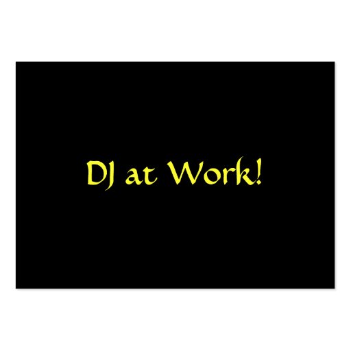 Caution - DJ at Work Business Card Templates (back side)