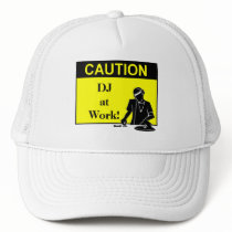 Caution DJ At Work hats