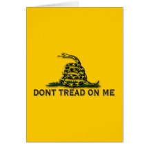 CAUTION "Don't Tread On Me" FLAG Greeting Card