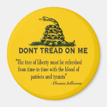CAUTION "Don't Tread On Me" FLAG Magnet