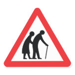 CAUTION Elderly People ... UK Traffic Sign Triangle Sticker