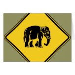Caution Elephants Crossing ⚠ Thai Road Sign ⚠ Cards