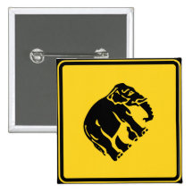 Caution Elephants Crossing ⚠ Thai Road Sign ⚠ Pins