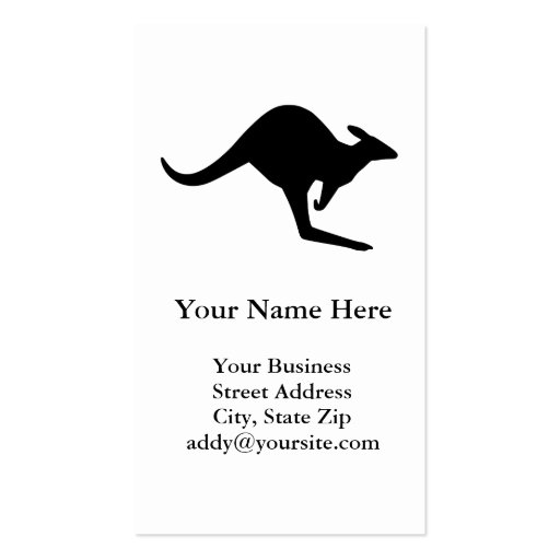 Caution Kangaroo Business Card Template (front side)