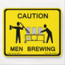 caution men brewing mousepad