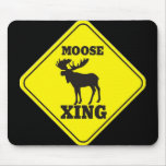 Caution- Moose Crossing mousepads