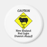 Caution NZ Red Light District Fridge Magnet