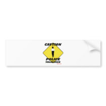 Caution_Police_Volunteer2 Bumper Sticker