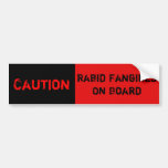Caution Rabid Fangirls On Board Bumper Stickers