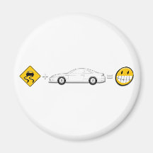 Caution Sign, Drift Silvia S14 is fun Fridge Magnets