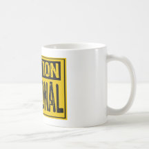 Caution Sign - Hormonal Yellow/Black Coffee Mug