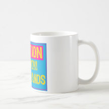Caution Sign-Jazz Hands POP ART LT/Blue/Pik/Yellow Coffee Mug