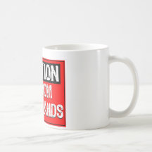 Caution Sign-Jazz Hands Pop Art Red/Black/White Mugs