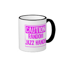 Caution Sign-  Jazz Hands Purple Coffee Mugs