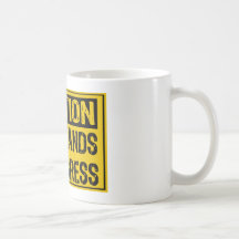 Caution Sign- Jazz Hands Them In Progress- Yell/Bk Mug