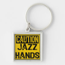 Caution Sign- Jazz Hands Yellow/Black Keychains