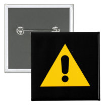 Caution Sign novelty buttons