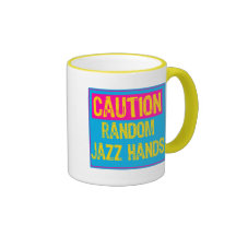Caution Sign-Random Jazz Hands Pop Yellow/Pink/Blu Mug