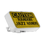 Caution Sign- Random Jazz Hands Yellow/Black Laptop Speaker