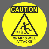Caution Snakes will Attack!! stickers